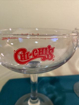 Set Of 2 Vintage Chi - Chi’s Restaurant Margarita Glasses.  “When You Want To Be. 3
