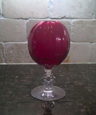 Vintage 1930s Cambridge Keyhole Ivy Ball Vase Ruby Red Elegant Glass Euc