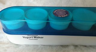 Salton Cosmopolitan Yogurt Maker Ym - 4 Makes 1 Quart In 5 Milk Glass Jars Vintage
