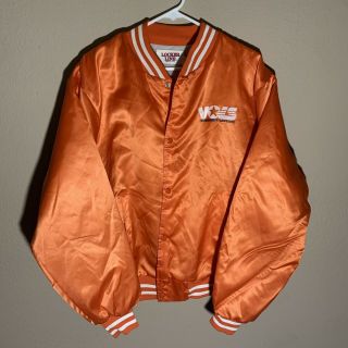 Vintage Locker Line University Of Tennessee Quilted Lined Satin Jacket Made Usa