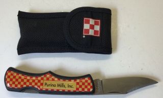 Vintage Large Purina Imperial One Blade Pocket Knife With Case