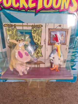CARTOON NETWORK POCKETOONS COW AND CHICKEN COLLECTABLE FIGURINES AND PLAYSCENE 3