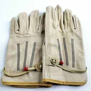 Vtg Wells Lamont Medium Cowhide Leather Work Gloves