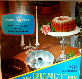 Vintage Nordic Ware 12 Cup Bundt Cake Pan Model 50130 Natural - Teflon - Box - Usa