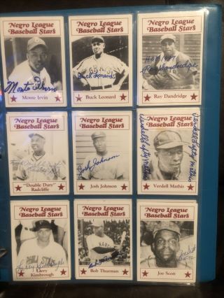 1986 Fritsch Negro League Baseball Stars Complete Set W/29 Signed Cards