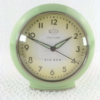 Big Ben Alarm Clock Green Loud Battery Operated 5”