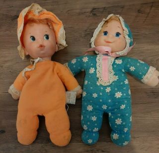 2 Vintage 1970s Mattel Baby Beans Dolls