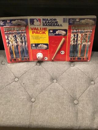 Vintage Mlb Major League Baseball Value Pack Pencils,  Eraser,  Sharpener Nfl
