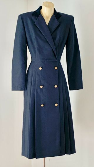 Vintage Mr Simon Wool Blend Black Dress Size 8