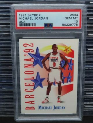 1991 - 92 Skybox Michael Jordan Usa 534 Psa 10 Gem P153