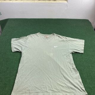 Vintage Nike White Tag Logo Green T - Shirt Large 90s Fast