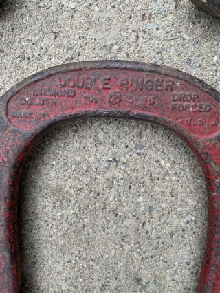 VINTAGE SET OF DIAMOND DULUTH DOUBLE RINGER HORSESHOES 2 - 1/2 LBS A & B 3