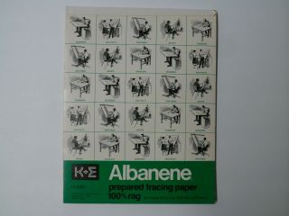K&e Keuffel Esser Albanene Prepared Tracing Paper Pad 46 Sheets Vintage
