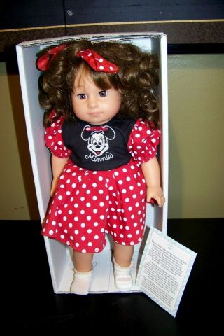 Vtg Gotz Puppe Disney Mickey Minnie Mouse Doll 16 " Tall Vinyl & Cloth Body