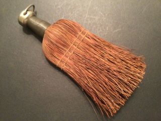 Vtg.  Primitive Natural Straw Whisk Broom Hand Brush Farmhouse Wire Wrap Oxco: