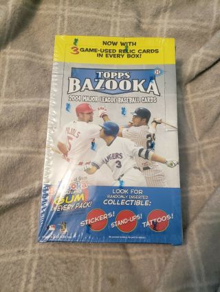 2004 Topps Bazooka Mlb Fact Seal Box - 24 Packs/y.  Molina Rc/3 Gm Relic Cards
