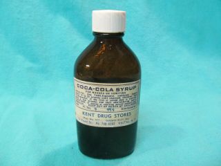 Vintage Coca Cola Syrup Medicine Sani - Glas Bottle Kent Drug Stores Vestal Ny