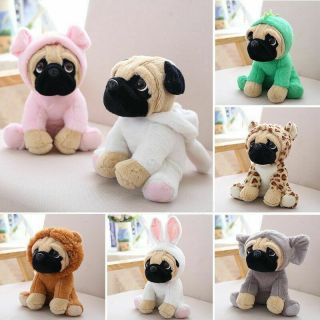 Cute Pug Dog Puppy Cuddly Animal Toy In Costume Dressed Plush Stuffed Doll Gift