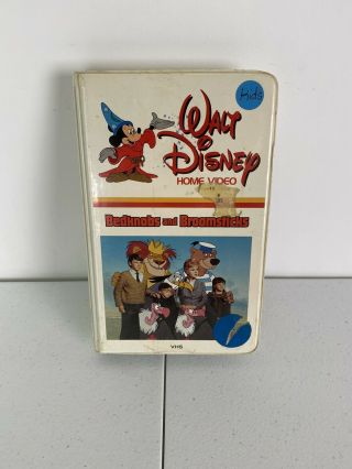 Vintage Bedknobs And Broomsticks Walt Disney Home Video White Clamshell Vhs