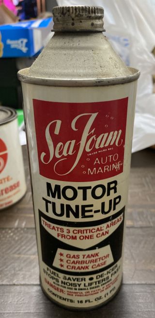 Vintage Sea Foam Motor Tune - Up Can With Screw Top Auto/marine Empty