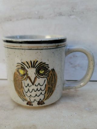 Vintage Otagiri Japan Owl Mug Speckled Stoneware