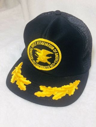 Vintage Nra Mesh Snapback Trucker Hat Cap Patch Gold Leaf Usa Scrambled Eggs