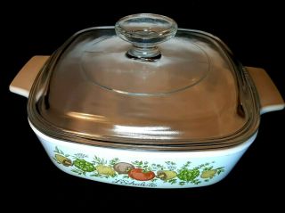 Vintage Corning Ware A - 1 - B Spice Of Life 1 Qt.  Casserole With Lid Pyrex A - 7c Usa