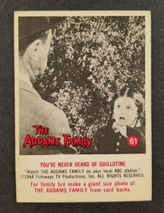 Vintage 1964 Donruss Addams Family Card 61