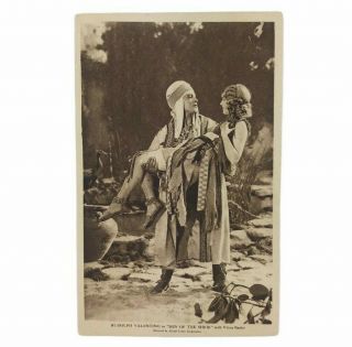 Vintage 1920s Postcard Actor Rudolph Valentino In The Sheik Butywave Shampoo