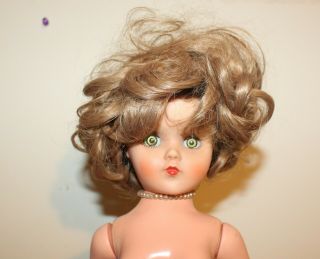 Vtg.  Shirley Temple Style Doll Wig Size 12 Wavy Light Brown Dirty Blonde Curly