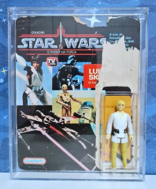 Glasslite Luke Skywalker,  Cardback - Vintage Star Wars Figure - Brazil