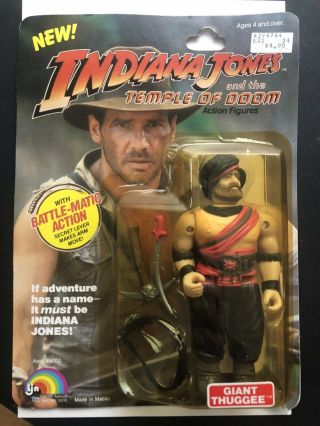 Indiana Jones And The Temple Of Doom Giant Thugee Ljn Vintage Moc Figure Afa It