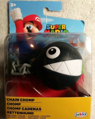 Jakks Pacific Mario Chain Chomp 2.  5 " World Of Nintendo Collectible Figure