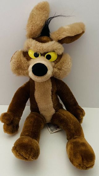 Vintage 1971 Mighty Star Warner Brothers Wile E Coyote Plush Poseable Legs 14 "