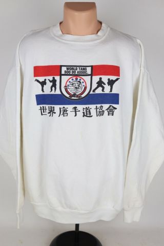 Vintage World Tang Soo Do Assoc.  Martial Arts Xl Crewneck Graphic Sweatshirt Usa