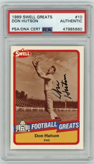 1989 Packers Don Hutson Signed Card Swell 10 Psa/dna Slab Auto Autographed Hof