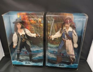 Barbie Collector Pirates Of The Caribbean Angelica & Captain Jack Sparrow Nrfb