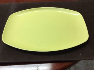 Vintage Stetson Melmac Yellow Melamine Oval Plastic Platter 13 3/4 " X 9 3/4 "