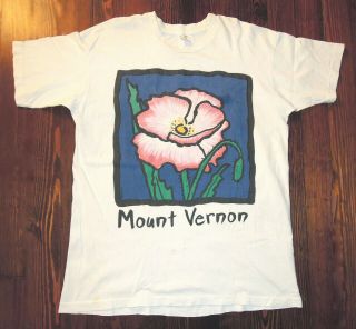 T Shirt Vintage 90s Mount Vernon George Washington Flowers Single Stitch Size Xl