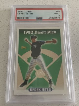1993 Topps 98 Derek Jeter Psa 9 Rc Rookie Card York Yankee Hof
