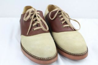 Tommy Hilfiger Mens 11m Golf Shoes Vintage Brown Leather Upper Oxford Vtg