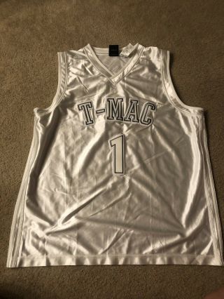 Vintage Adidas Tracy Mcgrady T - Mac 1 Sewn White Jersey Adult Xl Nba Basketball