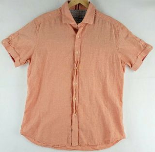 Robert Graham Modern Americana Shirt Tailored Fit Xl Linen Button Embroidery Vtg