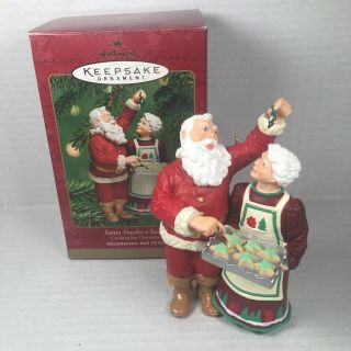 Vintage Hallmark Keepsake Christmas Ornament " Santa Sneaks A Sweet " 2001
