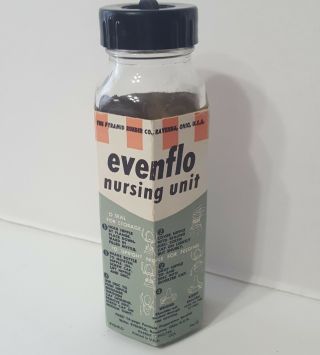 Vintage Evenflo Glass Nursing Baby Bottle Advertising 8 Oz.  No Nipple