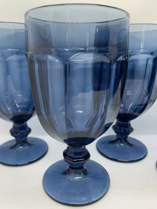 Set Of 4 Vintage Libbey Duratuff Dusky Blue Gibraltar 16oz Ice Tea Goblets Usa