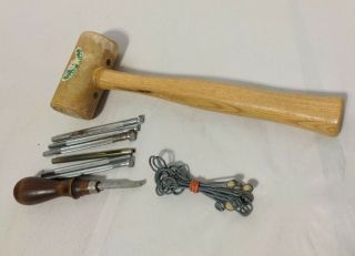 Vintage Rawhide Garland Mallet Leather Jewelers Hammer Saco,  Maine & Punches