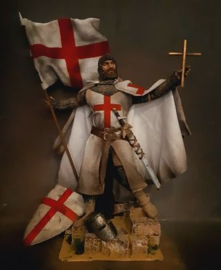 12 " Custom Templar Knight Crusader,  Medieval Holy Warrior 1/6 Figure Ignite