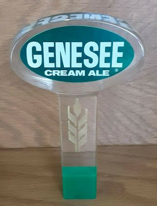 Vintage Genesee Cream Ale Lucite 2 - Sided Tap Handle 5 7/8 " Tall