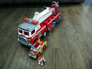 Paw Patrol Marshall Ultimate Rescue Fire Truck Engine Long Ladder Lights Sounds
